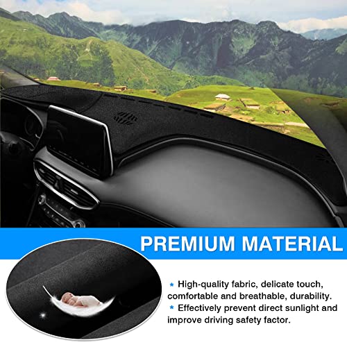 Autorder Dashboard Cover Mat for Hyundai Santa Fe 2019 2020 2021 2022 2023 Accessories Dash Cover Flannel Dash Mat Sunshade Glare UV Rays Protector - size: 2019-2023 Hyundai Santa Fe