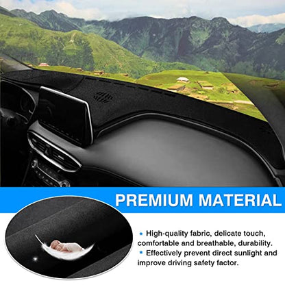 Autorder Dashboard Cover Mat for Hyundai Santa Fe 2019 2020 2021 2022 2023 Accessories Dash Cover Flannel Dash Mat Sunshade Glare UV Rays Protector - size: 2019-2023 Hyundai Santa Fe