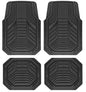 PIC AUTO Heavy Duty Rubber Floor Mats, Black Aluminum Film Car Mats Set, Front and Rear Car Mats with Anti-Slip Backing, All Weather Protection, Trim-to-Fit for Automotive SUV, Sedan, Van - color: Black