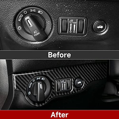 Car Headlight Switch Cover Trim Decals for 2011-2023 Dodge Charger Accessories Carbon Fiber Stickers - color: Headlight Switch Cover