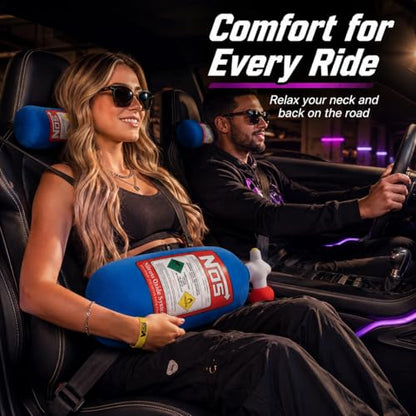 Car Neck Pillow NOS Pillow Bottle Car Headrest Pillow Soft Plush Neck Support Cushion for Driving, Office,Home,Party Decorations(11 inch&18 inch) - size: Neck and Lumbar