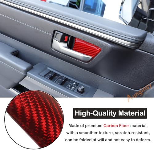Aunginsy Car Door Handle Cup Sticker Fit Toyot@a Tundra/Sequoia 2022-2023 Non-Marking Bowl Protector Real Carbon Fiber 3D Scratches Protective Films Accessories - size: Inner Door Handle Bowl Sticker