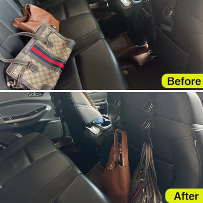 Car Headrest Hooks, Backseat Storage Organizer Hangers, Universal Vehicle Seat Back Hooks, 4 Pack - color: Black