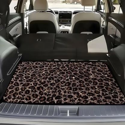Universal Car Trunk Mat, All Weather Trunk Protection Cargo Liner, Stylish Vehicle Interior Accessories, Durable Cargo Mat Rear Trunk Line Suitable for Most Car (Brown Leopard Print, 29" x 39") - color: Brown Leopard Print