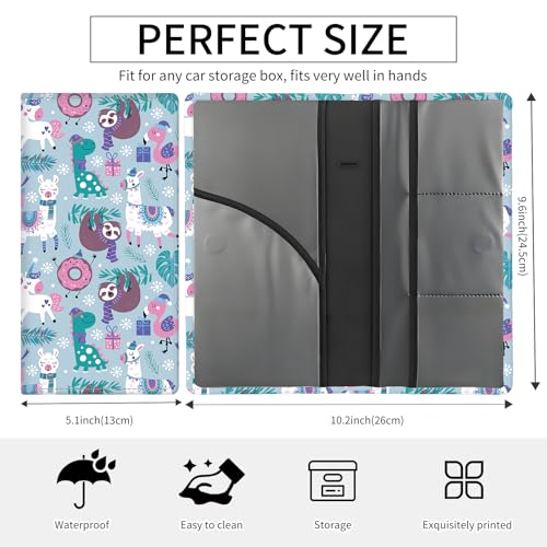 Premium Car Registration and Insurance Card Holder, Cute PU Leather Car Document Holder, Vehicle Glove Box Car Organizer with Magnetic Closure for Driver License, Cards Cartoon Animals - color: Cartoon Animals