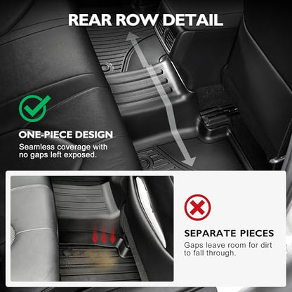 Floor Mats Compatible with Toyota Camry 2018-2024 (Not Fit Hybrid or AWD Models) - IKABEVEM Custom Fit Floor Liners All Weather TPE Car Mats 1st & 2nd Row, Black - style: (1)Compatible with Toyota Camry 2018-2024 Floor Mats