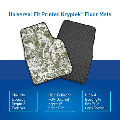 Coverking Universal Car Floor Mats Set of 2 (Front Driver and Passenger) Kryptek Grom Camo - All-Weather Protection for Mud, Dirt, Rain, Spills, Non-Slip Backing, Fits Cars Trucks SUVs Jeeps - style: Kryptek Grom