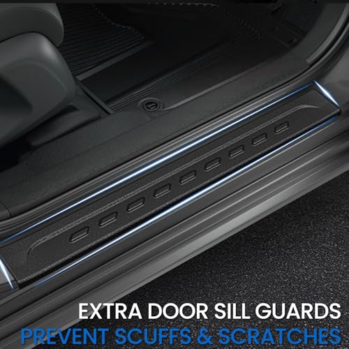 Floor Mats Set for 2023-2025 2026 Honda HR-V, All Weather TPE Backrest Mat Trunk Mat Cargo Liner Door Sill Guards Accessories for HRV (Floor Mats Set)