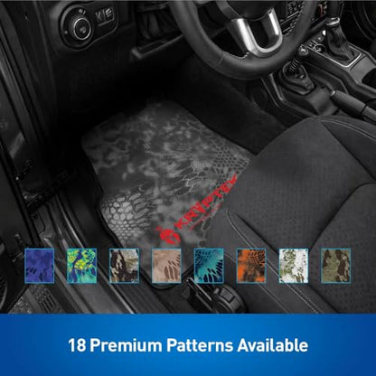 Coverking Universal Car Floor Mats Set of 2 (Front Driver and Passenger) Kryptek Typhon Camo - All-Weather Protection for Mud, Dirt, Rain, Spills, Non-Slip Backing, Fits Cars Trucks SUVs Jeeps - style: Kryptek Typhon