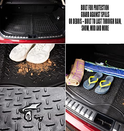 Heavy Duty Cargo Floor Mat – Odorless All Weather Trunk Protection - Trimmable Trunk Liner to Fit Most Vehicles Car Truck Van SUV - Premium Quality Black Rubber Trunk Mat – 44’’ x 54.3’’