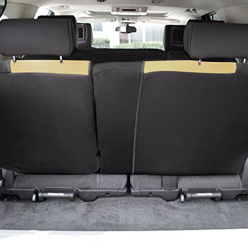 FH Group Full Cover Rear Bench Car Seat Cover – Universal Fit, Split Bench Design with Zipper, Compatible with 60/40 & 40/60 Split Seats, SUV & Van – Beige - color: Beige, style: Rear Set