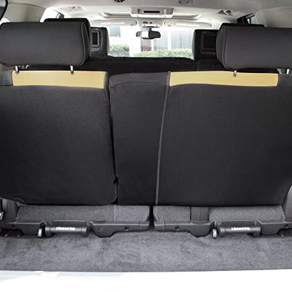 FH Group Full Cover Rear Bench Car Seat Cover – Universal Fit, Split Bench Design with Zipper, Compatible with 60/40 & 40/60 Split Seats, SUV & Van – Beige - color: Beige, style: Rear Set