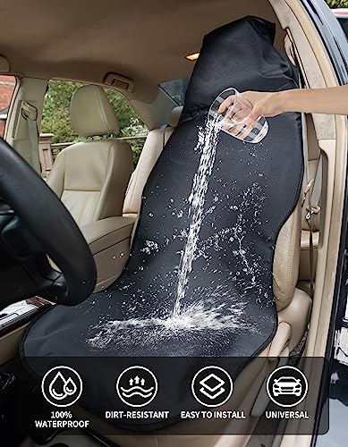 Waterproof Car Seat Cover Automotive Seat Covers for Cars Trucks and SUVs Car Seat Cover Protector Front Seats Black-2