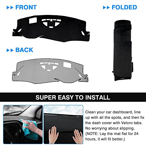 Autorder Dashboard Cover Mat for 2021-2023 Buick Envision Accessories Dash Cover Flannel Dash Mat Sunshade Glare UV Rays Protector (Left Hand Drive with HUD) - size: For Buick Envision 2021-2023