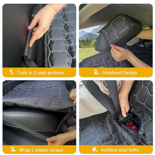 Meginc Dog Car Seat Covers for Tesla Model 3,100% Waterproof Back Seat Cover for Cars Armrest Compatible Nonslip Car Rear Seat Protector for Dogs & Kids, Easy Clean Tesla Model 3 Accessories - size: Bench-model 3