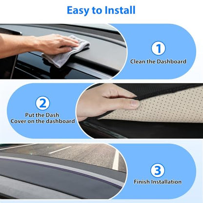 Eonflux New 2025 Dashboard Cover for Tesla Model Y Juniper Accessories, Anti-Glare Sun Protection Suede Dash Mat, Custom Fit No Glare Dashboard Pad for Tesla Model Y Juniper (2025-2026), Black