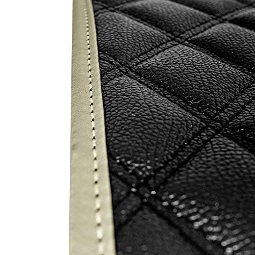 FH Group Floor Mats - Faux Leather Floor Mats for Cars, Universal Fit Automotive Floor Mats, All Purpose Car Floor Mats, PU Leather Protector Mat for Most Sedan, SUV, Truck Floor Mats Beige