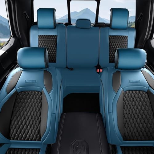 Coverado Car Seat Covers Full Set, Seat Covers for Dodge RAM 1500 Compatible with 2009-2018 Ram 1500, 2010-2024 Ram 2500 3500 Dodge RAM Accessories Automotive Seat Covers (Blue) - color: Blue, size: Curved Front&Curved Rear