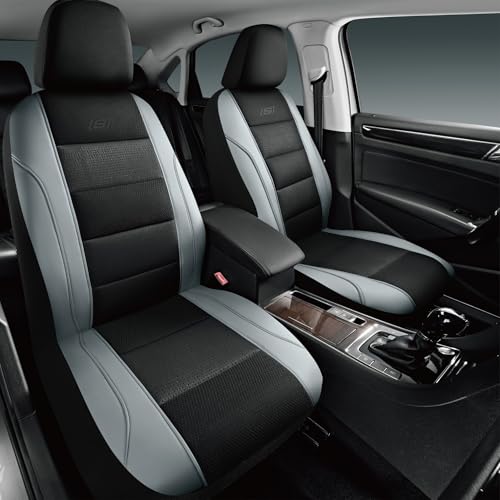 Skechers Air-Cooled Seat Covers, Memory Foam Car Seat Covers Front Seats, Airbag Compatible,Universal Fit for Most Cars, SUVs, Vans and Trucks,Grey - color: Black/Gray, size: Two Front