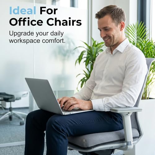 Gel Seat Cushion for Long Sitting, Cooling Seat Cushion, Breathable Honeycomb Design Absorbs Pressure Points Chair Pad for Office Chair, Wheelchair, Car & Truck (1)