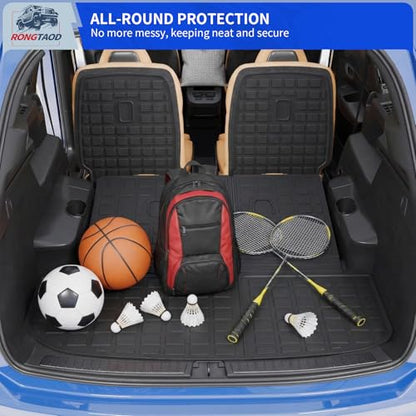 Rongtaod Cargo Mat Compatible with 2020-2025 Hyundai Palisade 7 Seats Trunk Mat Cargo Liner Kick Mat Trunk Liner 2024 Palisade Accessories (2nd&3rd Row Backrest Mats+Trunk Mat) - color: 20-25,7-Seat Trunk Mat+2nd&3rd Row Backrest Mats
