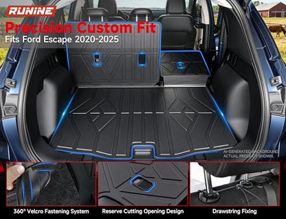 Floor Mats for Ford Escape 2020-2023 2024 2025 2026 (Not for Hybrid), All Weather Protection Custom Floor Mats Trunk Cargo and Car Windshield Cover Set for Car Accessories,Car Floor Liners Set