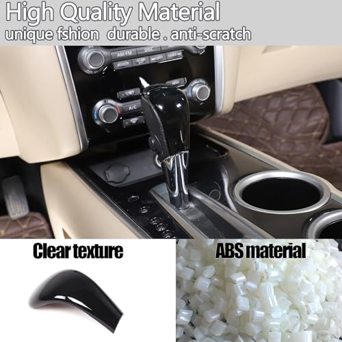 Gear Shifter Head Cover Compatible with Nissan Pathfinder 2013-2018, Center Console Gear Shift Knob Hand Brake Cover Decorative Protection Sticker Accessories(B Glossy Black)