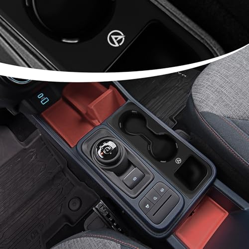 Muslogy Center Console Cup Holder Inserts Compatible with 2022-2026 Ford Maverick Accessories Middle Console Drink Holder Silicone Black Organizer Non-Slip Drink Stopper - size: 2022-2025 Ford Maverick