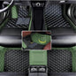 Custom Floor Mats for Audi A1, A3, A4, A5, A6, A7, A8,TT, TTS, Q2, Q3, Q5, Q7, Q8,RS3 RSQ8 S3 S4 S5 S6 S7 S8 e-tron, Q4 e-tron,All Weather Waterproof Luxury Leather (Green and Black) - color: Green and Black