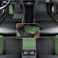 Custom Floor Mats for Audi A1, A3, A4, A5, A6, A7, A8,TT, TTS, Q2, Q3, Q5, Q7, Q8,RS3 RSQ8 S3 S4 S5 S6 S7 S8 e-tron, Q4 e-tron,All Weather Waterproof Luxury Leather (Green and Black) - color: Green and Black