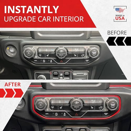 Car Gap Filler – 10 Ft Red Trim Molding - Made in USA – Award Winning Universal Car Interior Accessories for Dashboards, Panels, & Air Vents – Easy DIY Installation