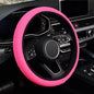 KAFEEK Elastic Stretch Steering Wheel Cover 15 Inch, Breathable Ice Silk Microfiber, Non-Slip Grip, Warm in Winter and Cool in Summer, Odorless, Car Accessories Fit Cars, SUVs, Rose Red - color: rose red