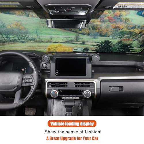 Daeiclru Dashboard Storage Box Organizer Compatible with Toyota Tacoma 2024 2025+, Center Console Dash Tray Dashboard Storage Box Organizer with Cell Phone Holder (Only Fit 8-inch Screen)