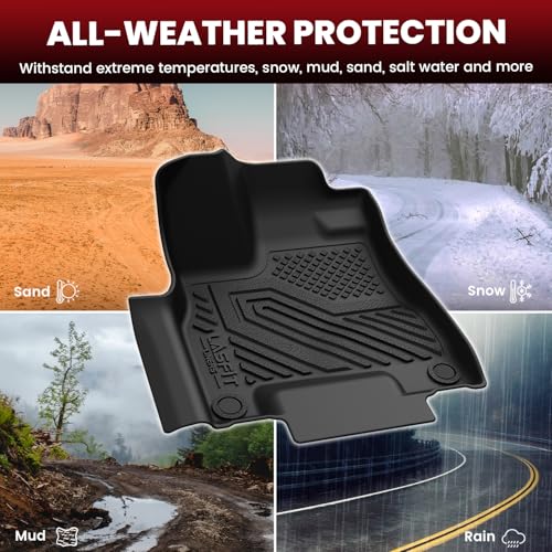 LASFIT Floor Mats&Trunk Mat&Backrest Mats for Acura Mdx 2014-2020 (Fit 7 Seater,Not fit Hybrid), Cargo Mat All Weather TPE Mats Custom Fit Floor Liner for Mdx 1st&2nd&3rd Row Car Mats & Cargo Liner - size: 10)2014-2020|For Acura Mdx|Full Sets