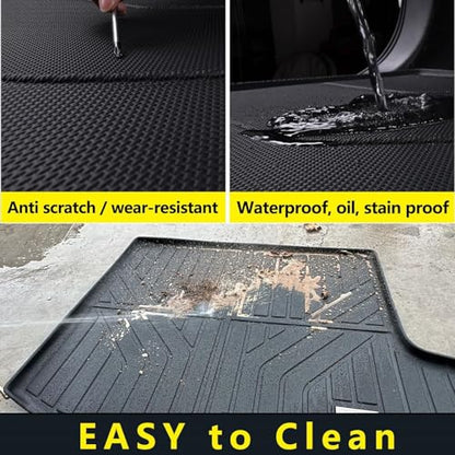 All Weather Cargo Mat with Backrest Protection for 2026 2025 2024 Mazda CX90（Only Fit 7&8 Seats） TPE Rubber Liners Odorless Anti-Slip Car Cargo Liners - Trunk Mat Covering the backrest for CX-90 - size: 24-26丨CX-90 7&8seat