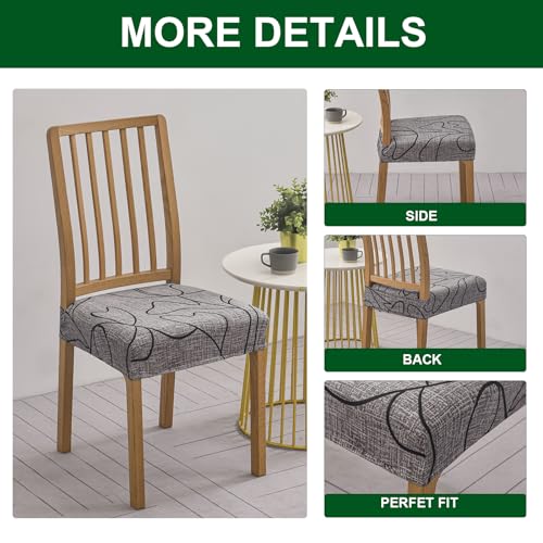 CRFATOP Printed Dining Room Chairs Seat Covers Set of 4 with Soft Bench Chair Cover Stretch Kitchen Chair Slipcover Washable Seat Cushion Slipcover Protector for Hotel Ceremony Banquet Wedding, 10 - color: Printed 10