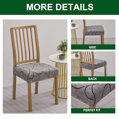 CRFATOP Printed Dining Room Chairs Seat Covers Set of 4 with Soft Bench Chair Cover Stretch Kitchen Chair Slipcover Washable Seat Cushion Slipcover Protector for Hotel Ceremony Banquet Wedding, 10 - color: Printed 10