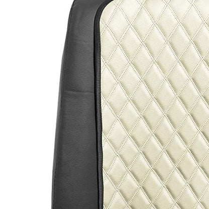 FH Group Car Seat Cushion – Faux Leather Single Front Seat Cover with Front Pockets, Airbag Compatible, Universal Fit Car Seat Cushion for Driver or Passenger Seat, SUV, Truck, Sedan & Van – Beige - color: Beige, style: Front Set