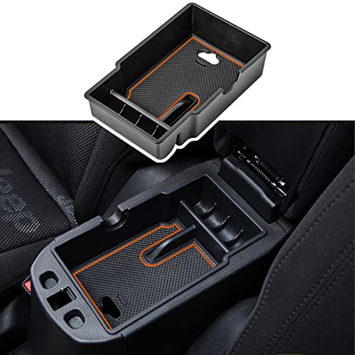 EDBETOS Center Console Organizer Tray Compatible with Jeep Renegade Accessories 2015-2019 2020 2021 2022 2023 Armrest Glove Box Secondary Storage (Orange Line) - color: Orange Line