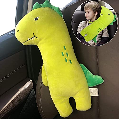 Car Travel Pillow for Kids Car Seat Pillow Cute Cartoon Travel Pillow Cushion Breathable Head and Body Support Pillow for Sleeping Travel Neck Rest Car Seat Pillow Long Journey&Road Trip - color: Dinosaur