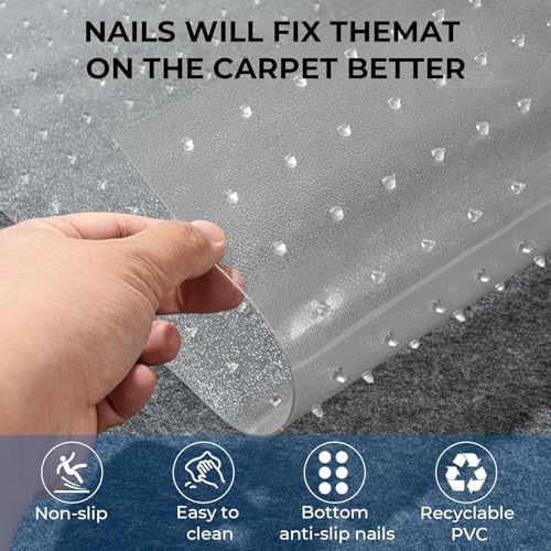 Carpet Protector for cat Dog Anti Scratch Under Door Cat Scratch Protector Mat from Scratching Easy to Cut Non Slip Plastic Carpet Scratch Stopper Cat Scratch Guard Carpet 3.6FT(Clear, 1pcs) - size: 1pcs