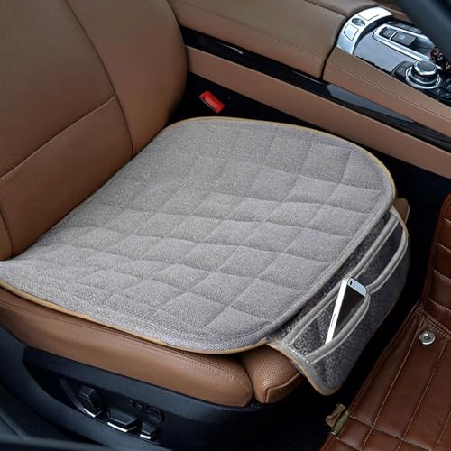 Linen Seat Cover for Car,2 Pack Bottom Seat Covers for Trucks, Car Seat Cushion,Pads,Mat,Protector Universal Fit Most Automotive[Gray Front Seat] - color: 2 Pack Grey