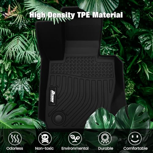 FREEMOTOR802 Compatible With 2012-2018 BMW 3-Series Sedan F30 AWD Floor Mats, Black 3D Molded Carpets Liner 1st 2nd Row Front Rear Protection Pad 3PC TPE Thermo Plastic Elastomer All Weather Protector - size: For BMW 3-Series F30 Sedan AWD 2012-2018