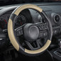 SEG Direct Car Steering Wheel Cover for Medium Standard Size Steering Wheels with 14 1/2-15 inches Outer Diameter, Black and Beige Microfiber Leather - color: 03-Beige, size: Standard size[14 1/2''-15'']