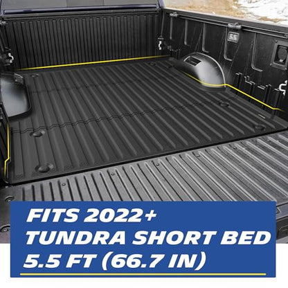 MICHELIN Truck Bed Mat for 2022-2026 Toyota Tundra 5.5 FT / 66.7" Only (Not Fit Drop-in Liners), All-Weather Truck Bed Liner, Custom Fit, Durable TPE Bedliner, Non-Slip - size: 1) Tundra | 22-26 | 5.5 FT