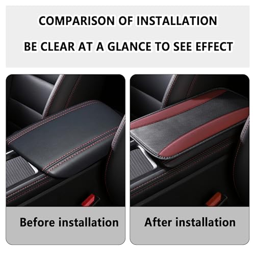IHOTDER Stylish Car Center Console Cover,PU Leather Car Armrest Cover Prevent Scratches on Center Console,Universal Car Armrest Cushion Car Accessories Interior for Car SUV Truck (Burgundy) - color: Burgundy
