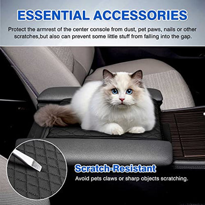 Autorder Center Console Cover for Toyota Sienna 2021-2025 2026 Accessories Memory Foam Armrest Cushion with Anti-Scratch Leather Protector Covers Black - size: 21-26 Sienna
