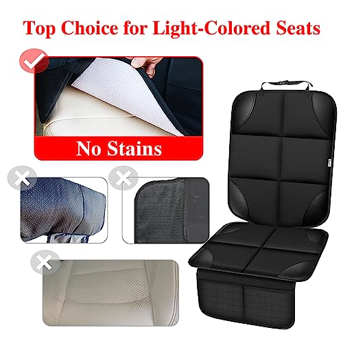 Car Seat Protector for Child Car Seat, Durable 600D Fabric Waterproof Car Seat Cover with Thick Pad Non-Slip Backing，No Imprints (Black 2pcs) - color: Black 2pcs