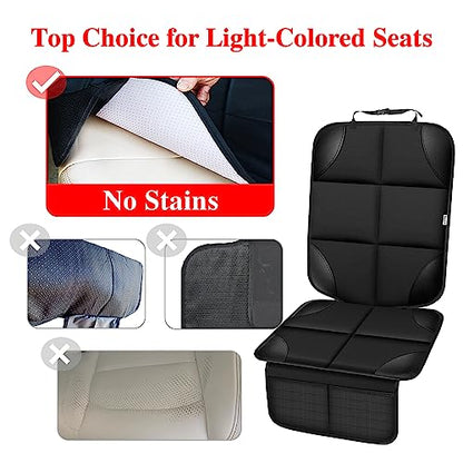Car Seat Protector for Child Car Seat, Durable 600D Fabric Waterproof Car Seat Cover with Thick Pad Non-Slip Backing，No Imprints (Black 2pcs) - color: Black 2pcs