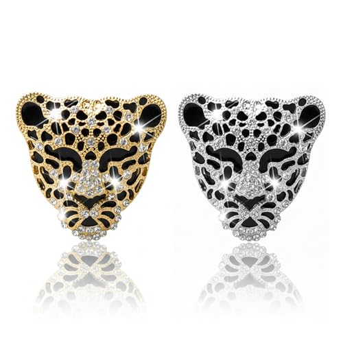 Bling Rhinestone Leopard Head Car Air Freshener Vent Clip, Sparkly Cheetah Print Auto Decoration, Refillable Essential Oil Diffuser, Cute Car Accessories for Women - color: Mixed